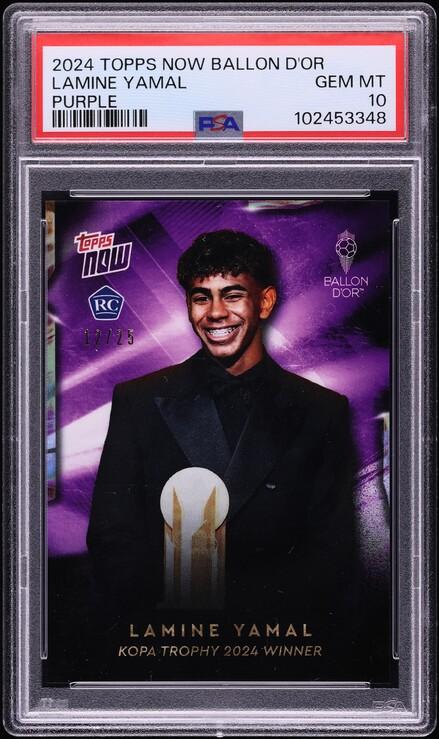 2024 Topps Now Ballon D'Or Purple Lamine Yamal ROOKIE /25 PSA 10 GEM MINT