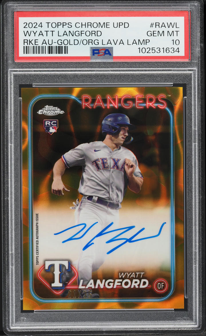 2024 Chrome Update Rookie Autographs Gold Orange Lava Lamp Refractors Wyatt Langford #RAWL
