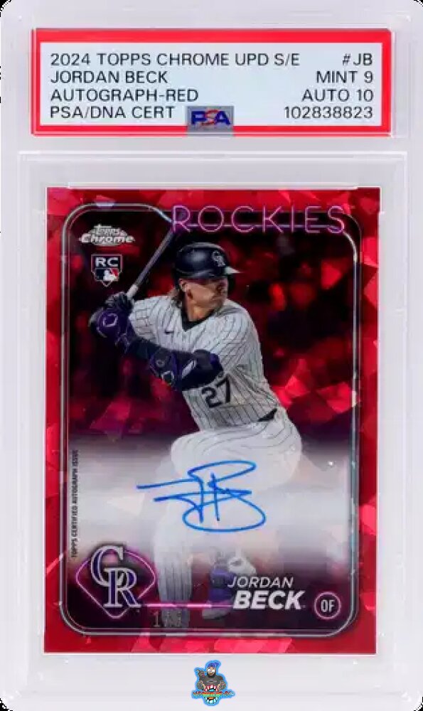 2024 Topps Chrome Update Sapphire Autograph Red Jordan Beck #JB /5