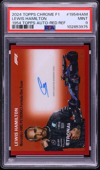 2024 Topps Chrome Formula 1 '54 Topps Signatures Red Refractors Lewis Hamilton #1954HAM /5