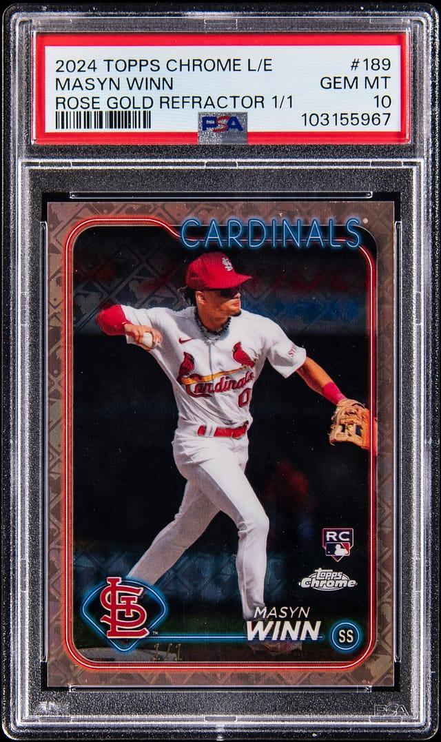 2024 Topps Chrome Logofractor Edition Rose Gold Refractor 1/1 Masyn Winn #189