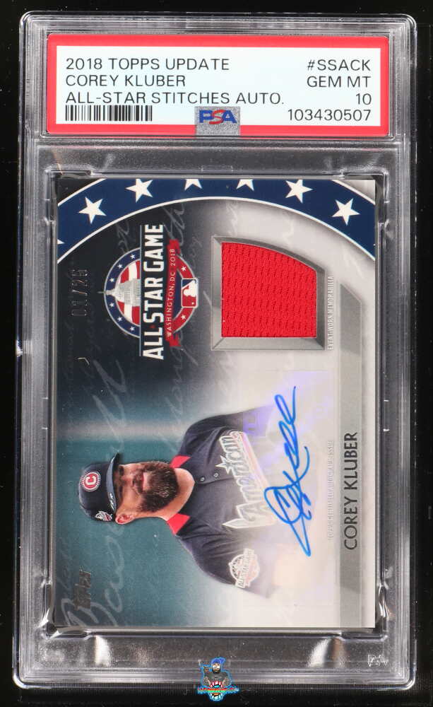 2018 Topps Update All Star Stitches Autograph Corey Kluber #SSACK /25