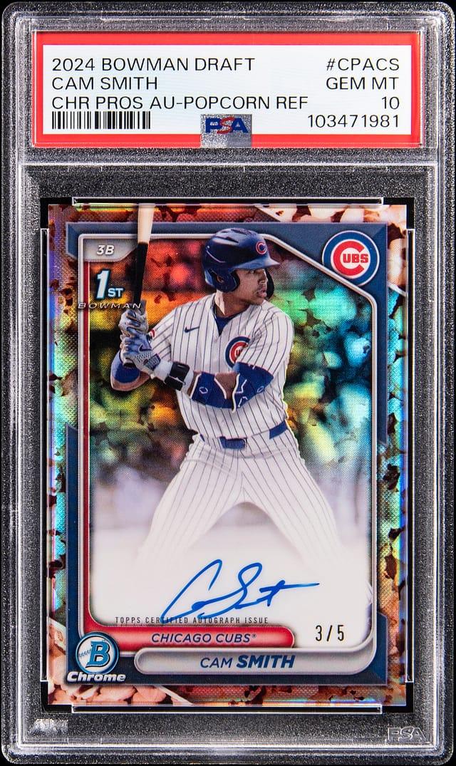 2024 Bowman Chrome Draft Autographs Popcorn Refractors Cam Smith #CPACS /5