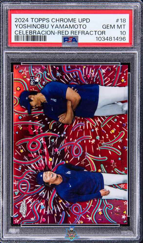 2024 Topps Chrome Update Celebracion Red Refractor Yoshinobu Yamamoto #18