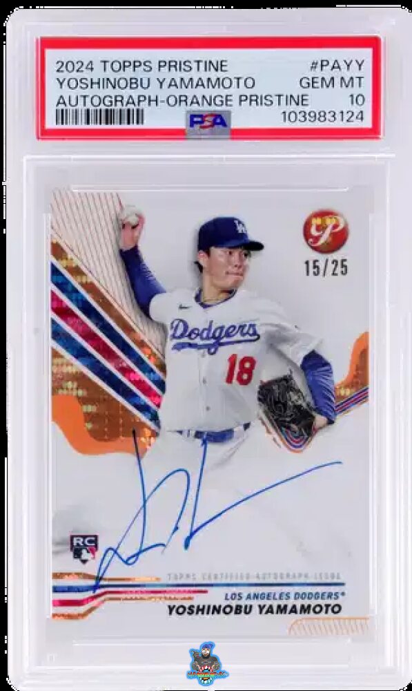2024 Topps Pristine Autograph Orange Pristine Yoshinobu Yamamoto #PAYY /25