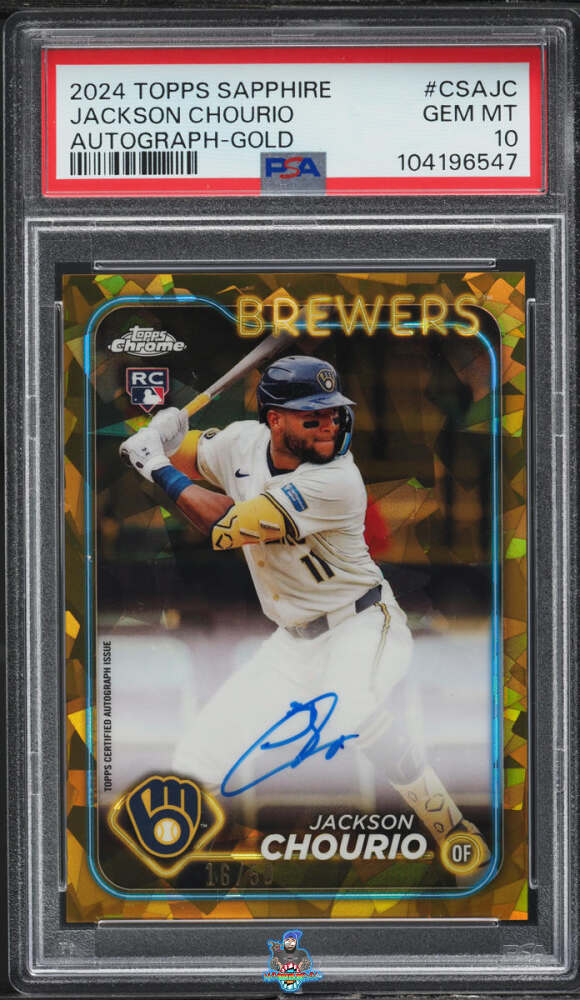 2024 Chrome Sapphire Autographs Gold Refractors Jackson Chourio #CSAJC