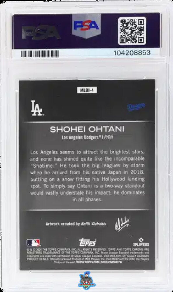 Back of 2024 Topps Chrome Update MLB Illustrations Shohei Ohtani #MLBI-4