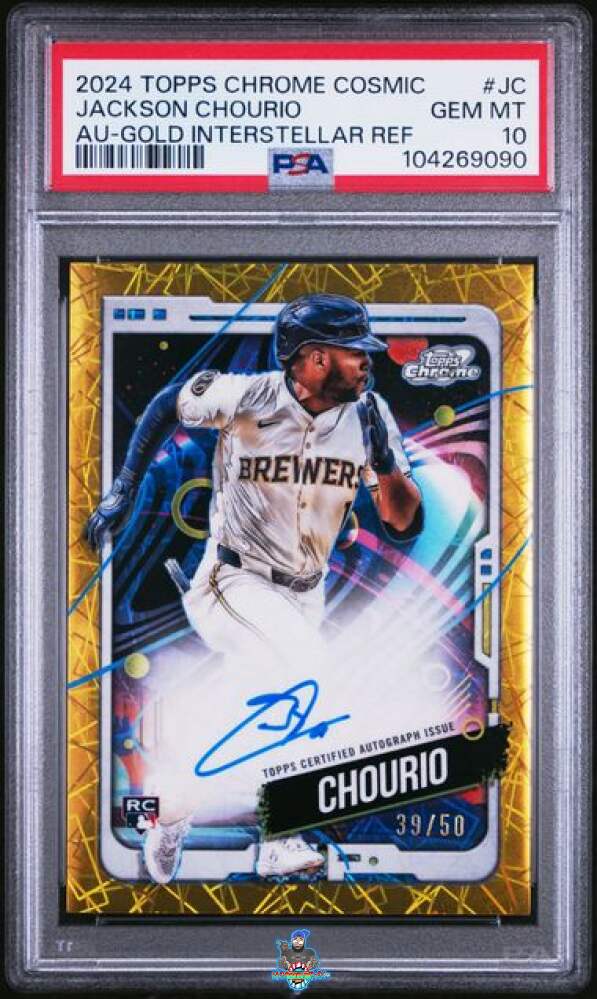 2024 Topps Chrome Cosmic Autograph Gold Interstellar Refractor Jackson Chourio #CCAJC /50