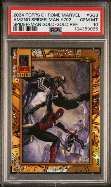 2024 Topps Chrome Marvel Spider-Man Gold Spider-Man Gold-Gold Ref Amzng Spider Man #SG8