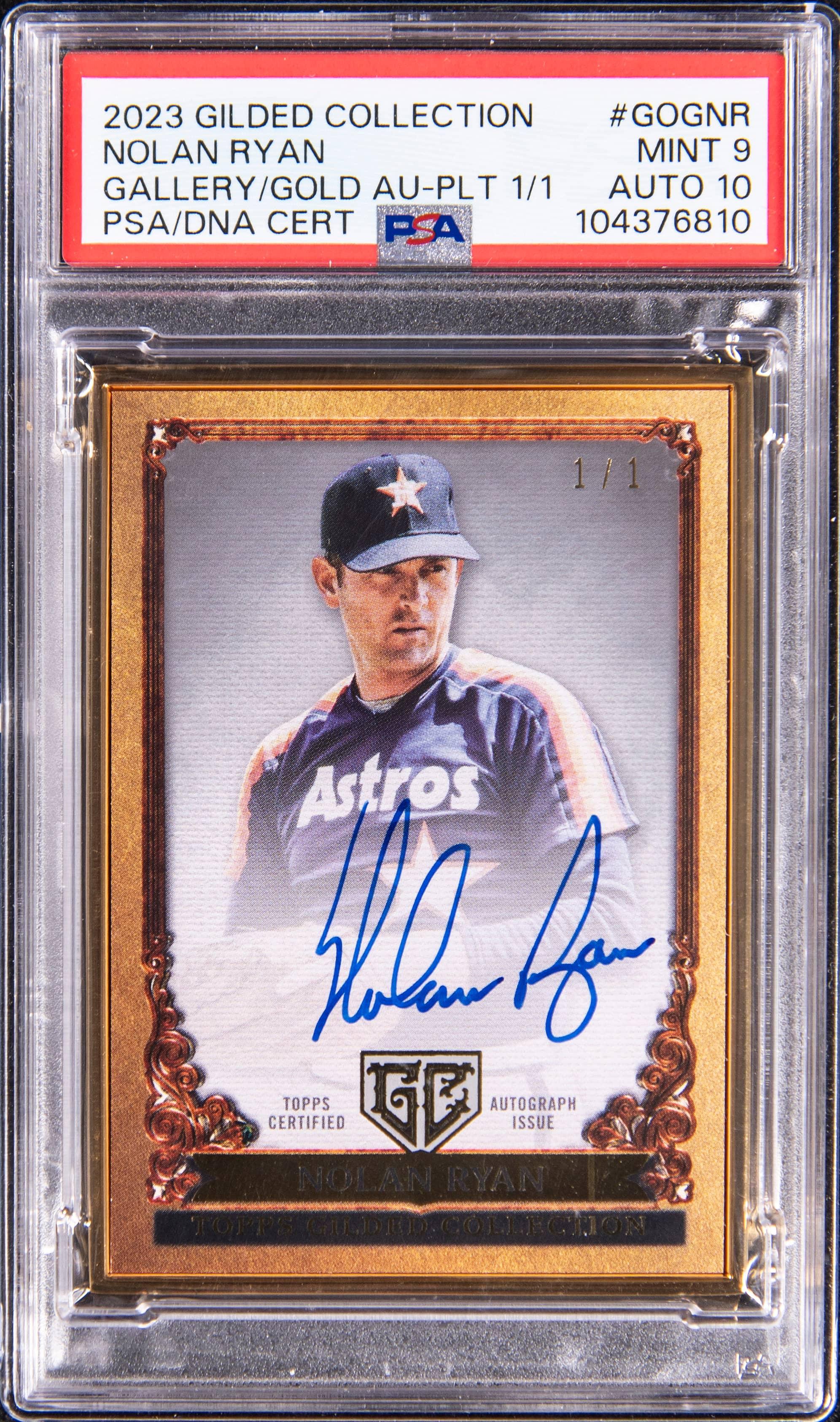 2023 Topps Gilded Collection Gallery of Gold Autographs Nolan Ryan Platinum 1/1
