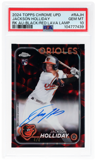2024 Topps Chrome Update Rookie Autograph Black and Red Lava Lamp Jackson Holliday #RAJH /8