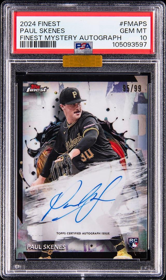 2024 Topps Finest Mystery Autograph #FMA-PS Paul Skenes Signed Rookie Card (#95/99) - PSA GEM MT 10,