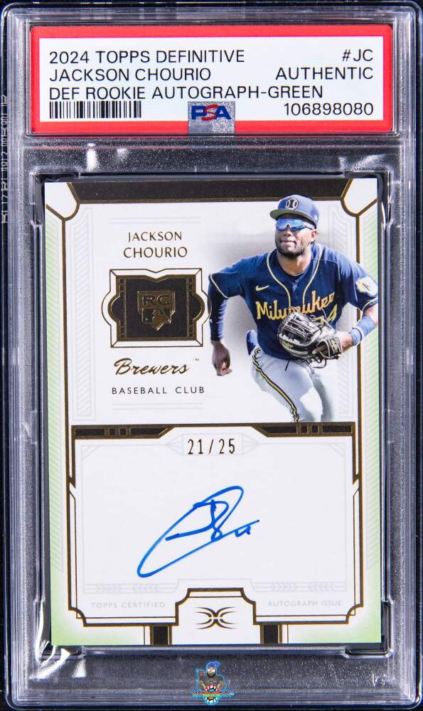2024 Topps Definitive Collection Definitive Rookie Autographs Green Jackson Chourio #JC