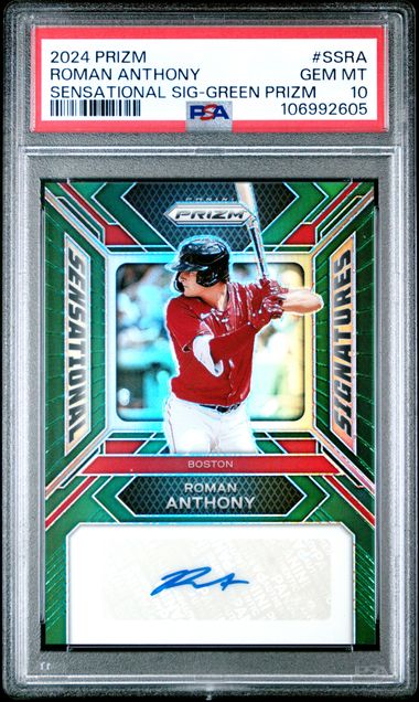 2024 Panini Prizm Sensational Signatures Sensational Sig-Green Prizm Roman Anthony #SSRA
