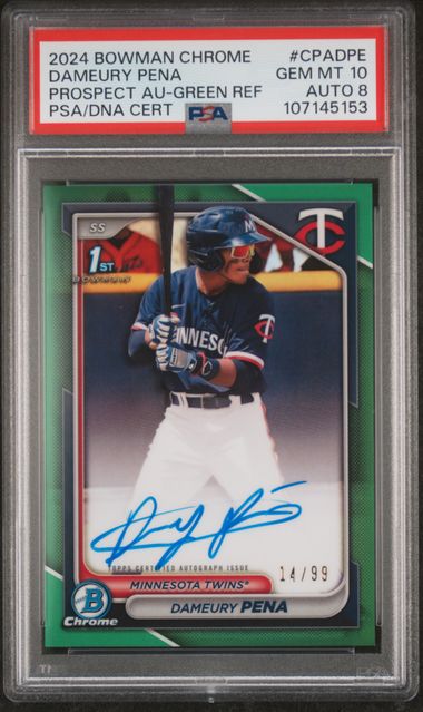 2024 Bowman Chrome Prospect Autographs Prospect Auto-Green Ref Dameury Pena #CPADPE