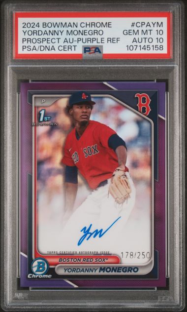 2024 Bowman Chrome Prospect Autographs Prospect Auto-Purple Ref Yordanny Monegro #CPAYM