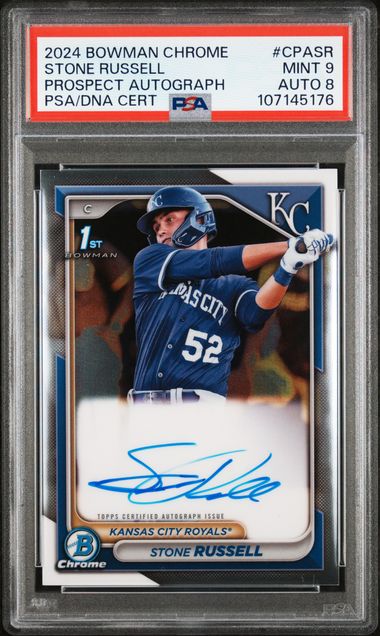 2024 Bowman Chrome Prospect Autograph Stone Russell #CPASR