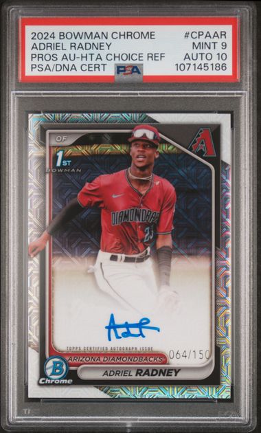 2024 Bowman Chrome Prospect Autographs Prospect Au-Hta Choice Ref Adriel Radney #CPAAR