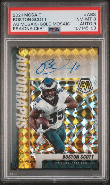 2021 Panini Mosaic Autographs Mosaic Gold Mosaic Boston Scott #ABS