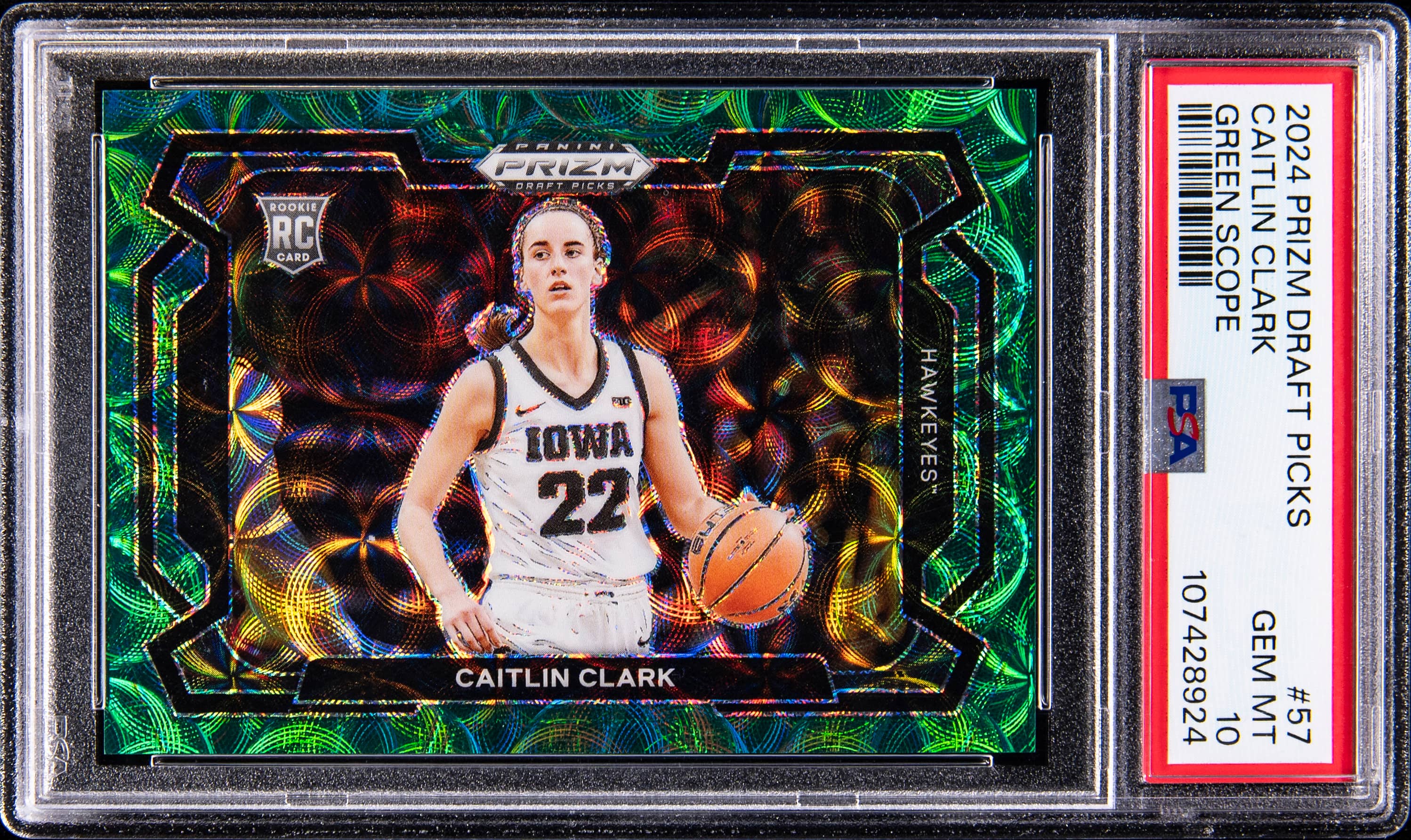 2024 Panini Prizm Draft Picks Variation-Green Scope Caitlin Clark #57