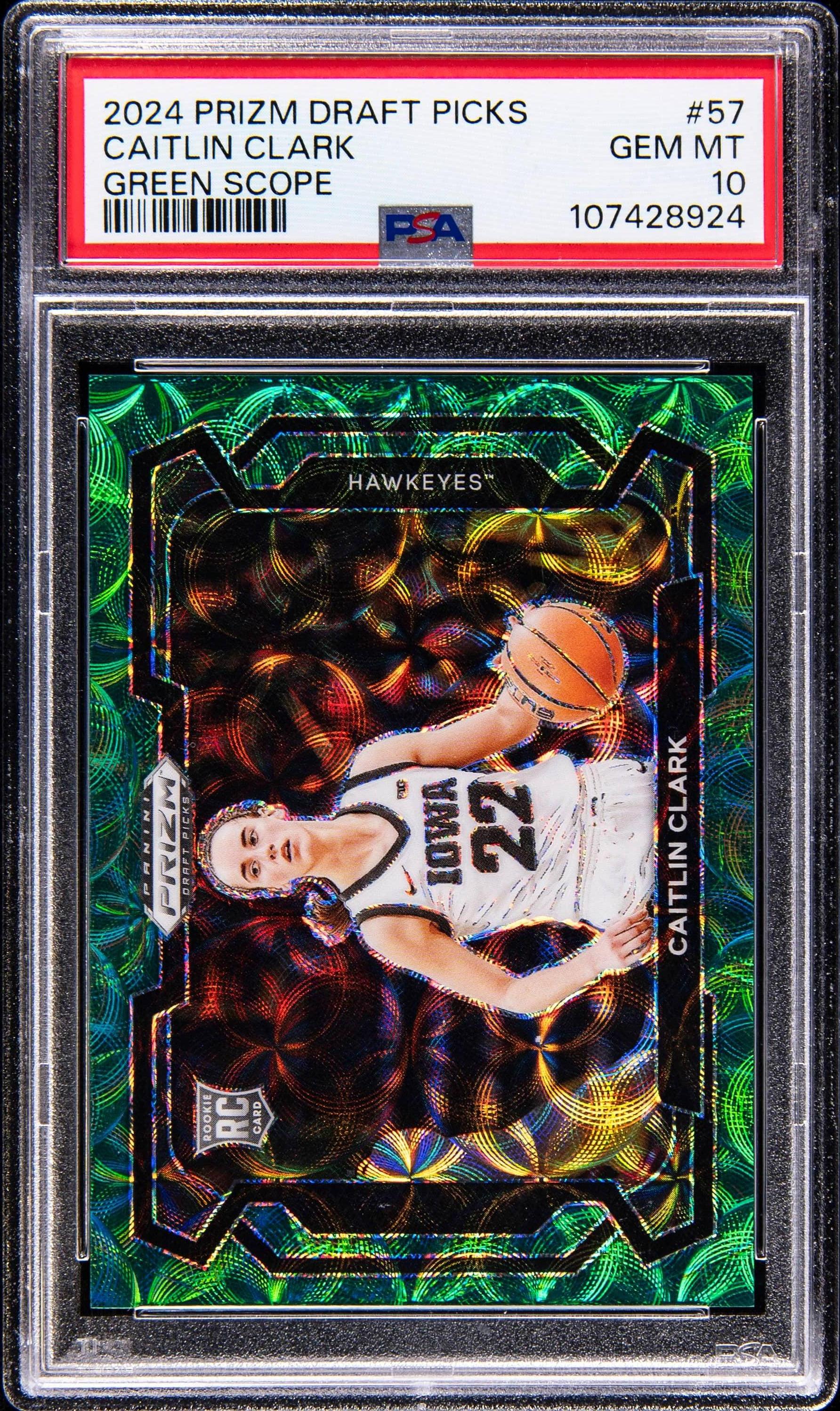 2024 Panini Prizm Draft Picks Variation-Green Scope Caitlin Clark #57