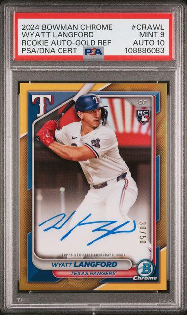 2024 Bowman Chrome Chrome Rookie Autographs Wyatt Langford Rookie Auto-Gold Refractor