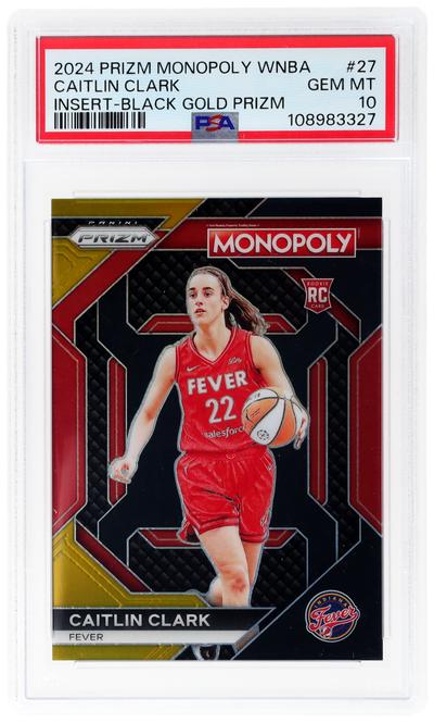 2024 Panini Prizm Monopoly WNBA Insert Black Gold Prizm Caitlin Clark #WNBA27 4/5 PSA 10