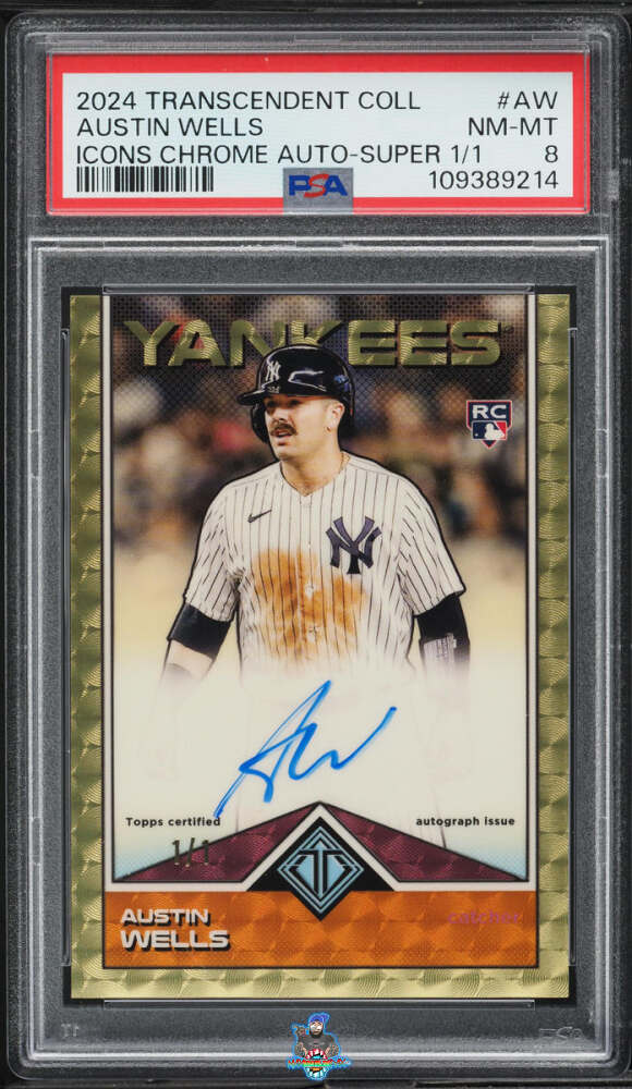 2024 Topps Transcendent Collection Transcendent Icons Chrome Autographs Superfractor 1/1 Austin Wells #AW