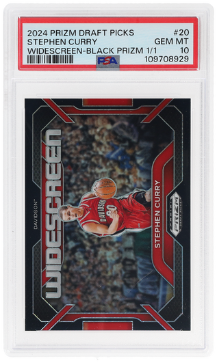 2024 Panini Prizm Draft Picks Widescreen Black Prizm Stephen Curry #20 /1