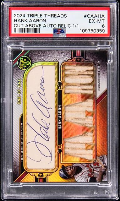 2024 Topps Triple Threads Cut Above Autograph Relics 1/1 Hank Aaron #CAAHA