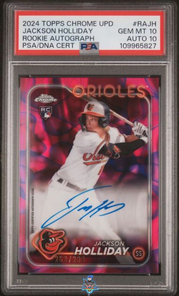 2024 Topps Chrome Update Rookie Autograph Magenta Purple Lava Lamp Refractor Jackson Holliday #RA-JH /299