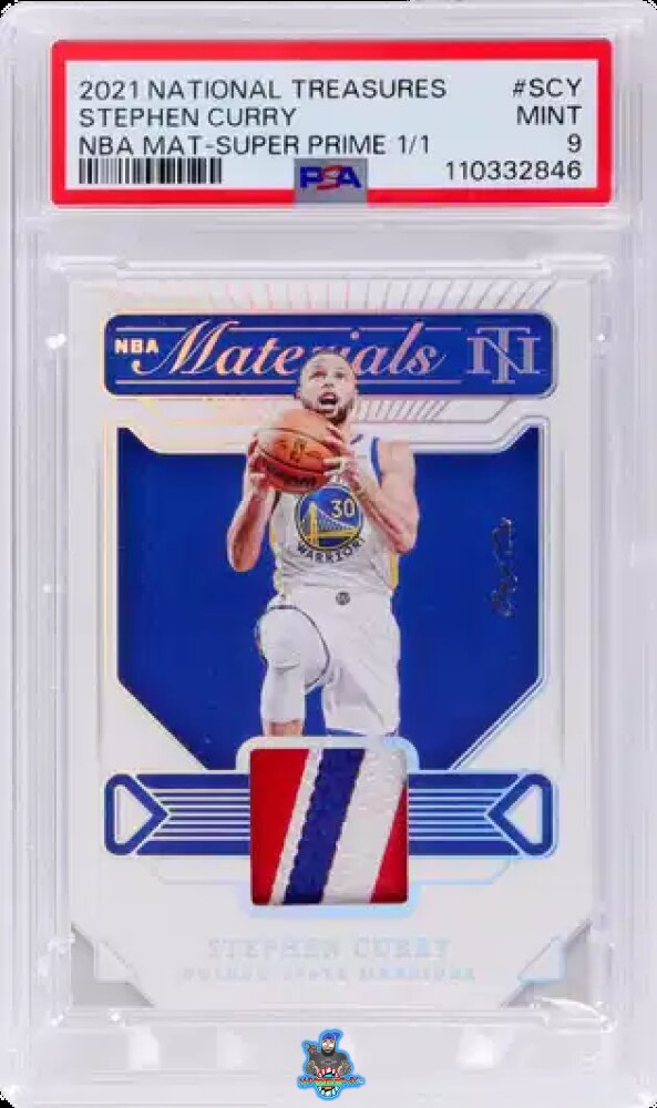 2021 National Treasures NBA Materials Super Prime Stephen Curry #NM-SCY /1