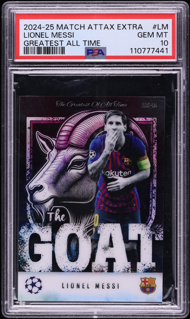 2024 Topps Match Attax Extra UEFA Club Competitions the Greatest of All Time Lionel Messi #LM