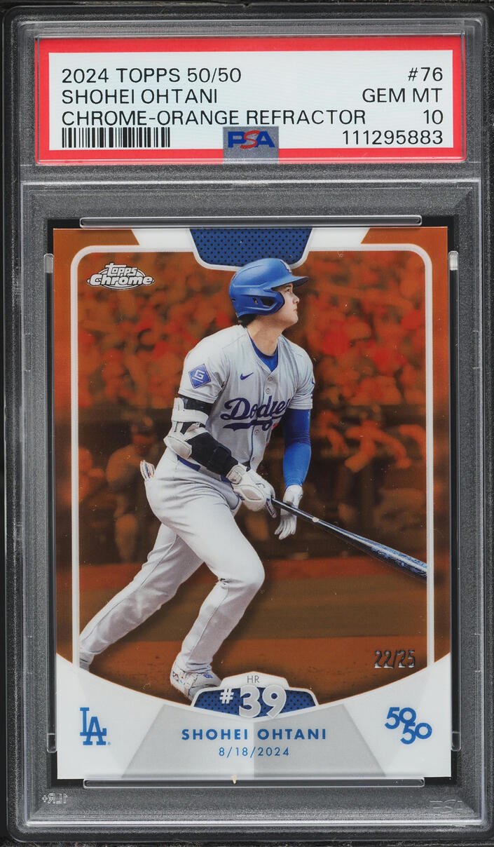 2024 Topps 50/50 Shohei Ohtani Chrome-Orange Refractor Shohei Ohtani #76