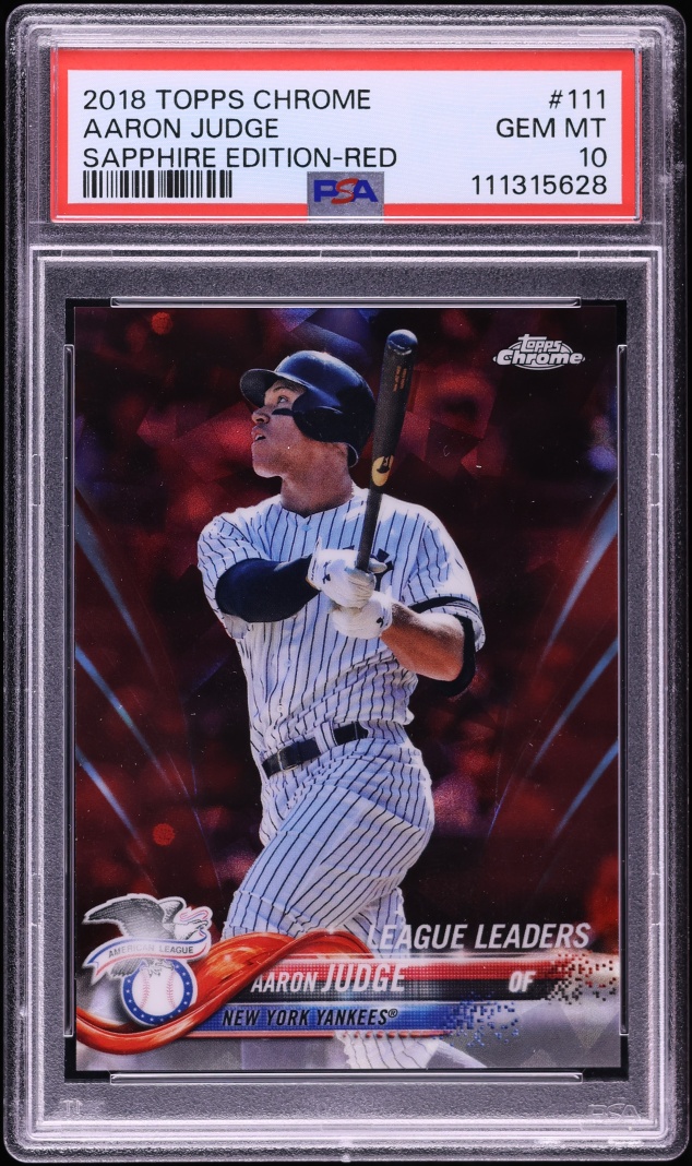 2018 Topps Chrome Sapphire Red Aaron Judge #111 /10