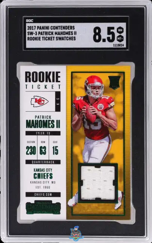 2017 Panini Contenders Rookie Ticket Swatches Patrick Mahomes II #SW-3