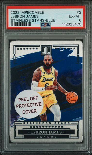 2022 Panini Impeccable Stainless Stars Blue LeBron James #2