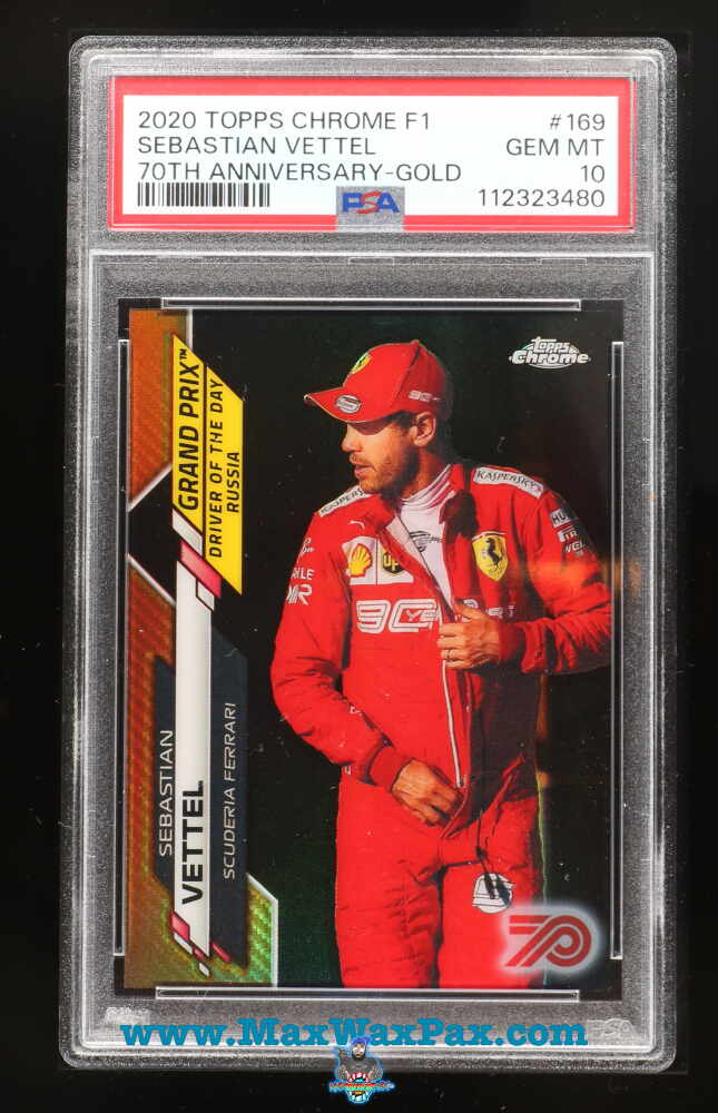 2020 Topps Chrome Formula 1 70th Anniversary Gold Refractor Sebastian Vettel #169
