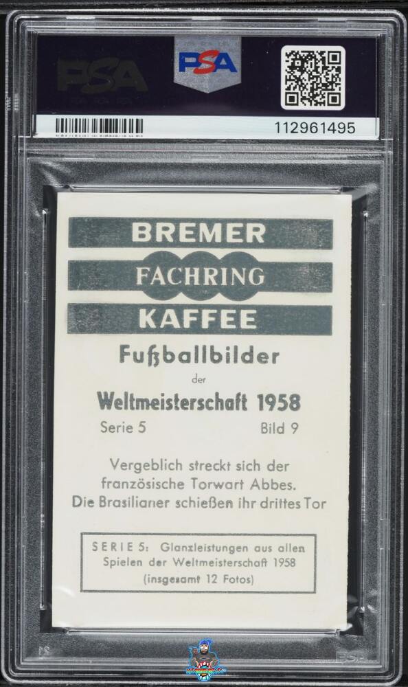Back of 1958 Bremer Fachring Kaffee Fussballbilder-Weltmeisterschaft Pele #9