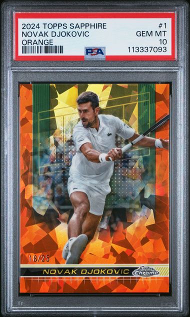 2024 Topps Chrome Sapphire Tennis Orange Novak Djokovic #1