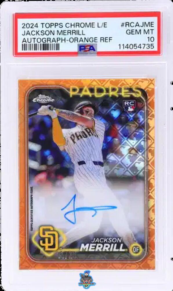 2024 Topps Chrome Logofractor Autograph Orange Refractor Jackson Merrill #RCA-JME /25