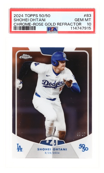 2024 Topps Chrome 50 50 Rose Gold Refractor Shohei Ohtani #83 /17