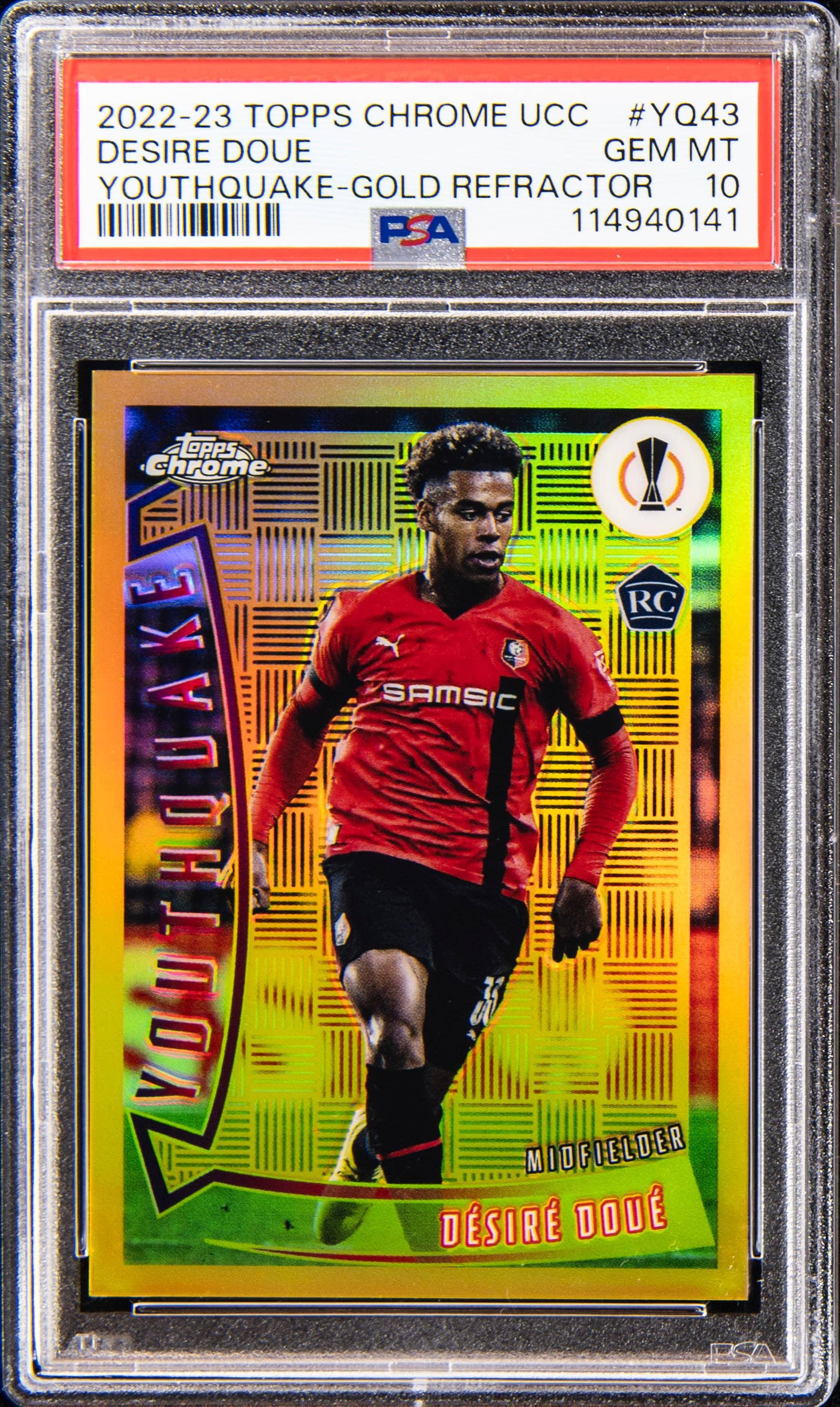 2022 Topps Chrome UEFA Club Competitions Youthquake Gold Refractor Desire Doue #YQ43