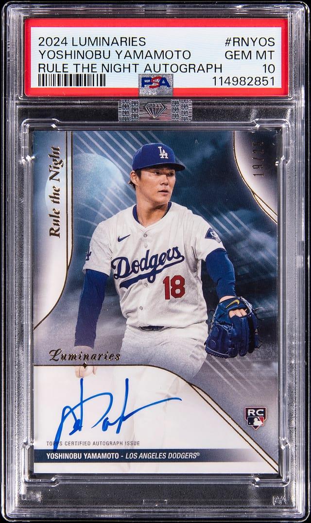 2024 Topps Luminaries Rule The Night Autograph #RN-YOS Yoshinobu Yamamoto Signed Rookie Card (#19/25