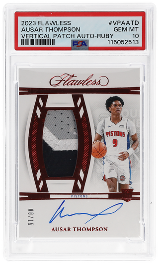 2023 Panini Flawless Vertical Patch Autograph Ruby Ausar Thompson #VPAATD /15