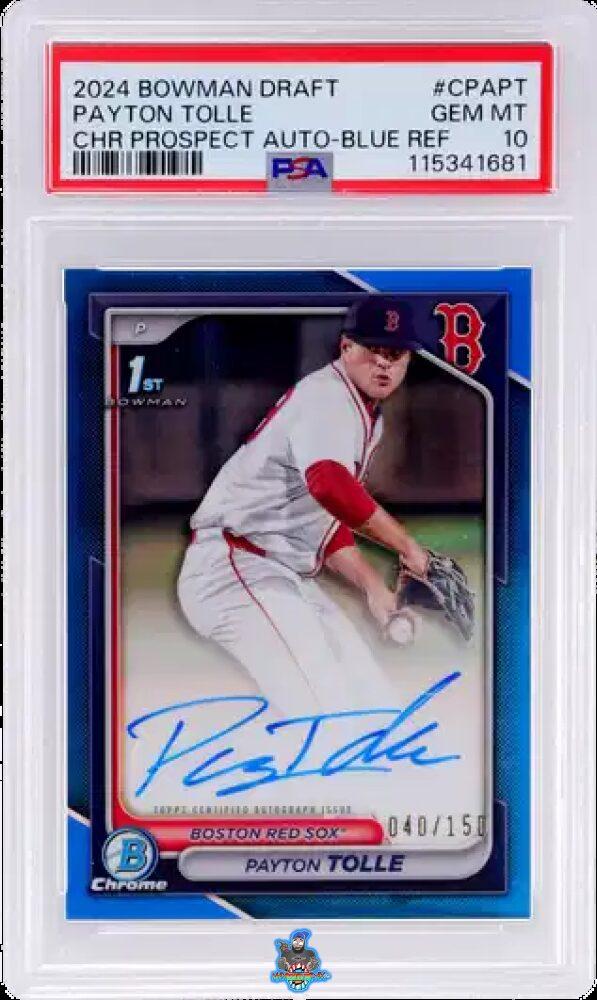 2024 Bowman Draft Chrome Prospect Autograph Blue Refractor Payton Tolle #CPAPT /150