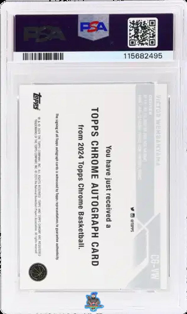Back of 2023 Topps Chrome Autograph Victor Wembanyama #CGVW
