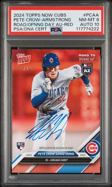 2024 Topps Now Road To Opening Day Autographs Red Pete Crow-Armstrong #PCAA /10