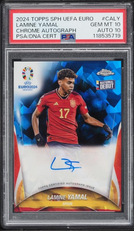 2024 Topps Chrome Sapphire UEFA Euro Lamine Yamal AUTO DNA 10 #CA-LY PSA 10 GEM MINT