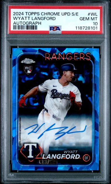 2024 Topps Chrome Sapphire Update Series Chrome Sapphire Autographs Wyatt Langford #WL